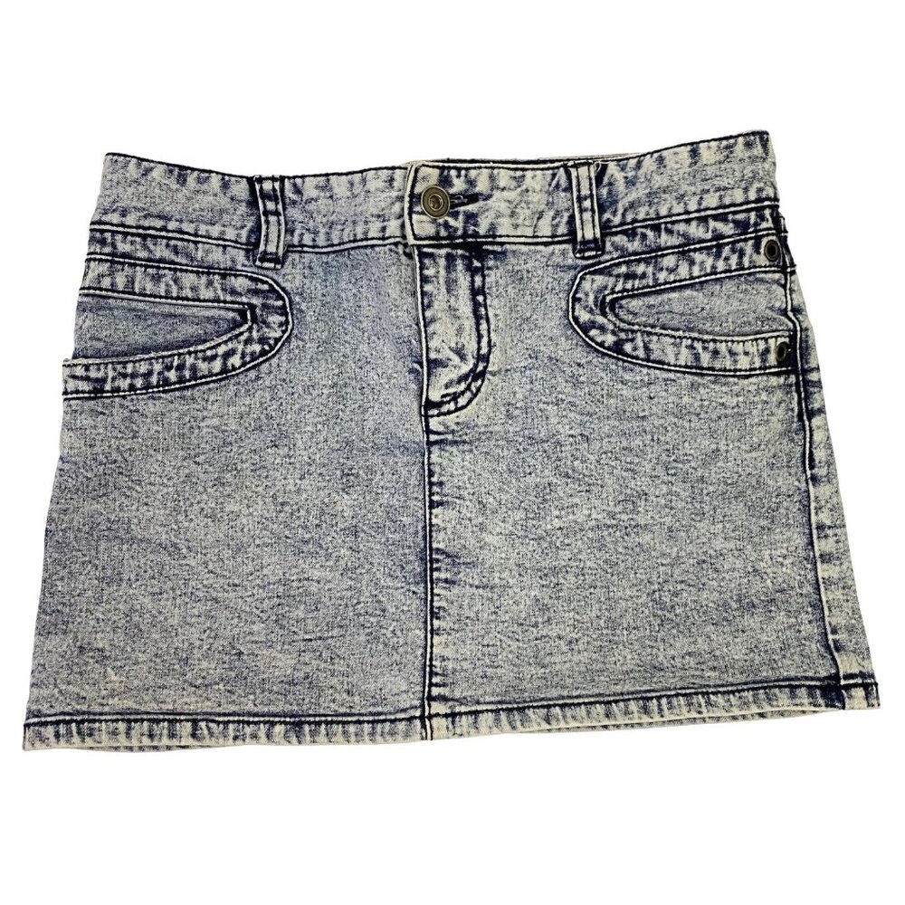 Armani Exchange AX Mini Skirt Washed Out Cotton Blend Size 0